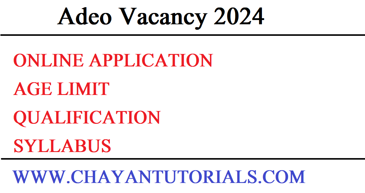 Adeo Vacancy 2024 सहायक विकास विस्तार अधिकारी